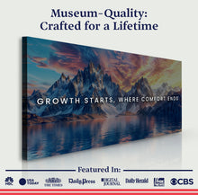 Load image into Gallery viewer, Growth Starts Where Comfort Ends Motivational Wall Sign