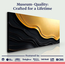 Load image into Gallery viewer, Black And Gold Minimalist Abstract V