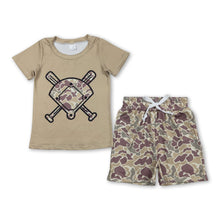 Load image into Gallery viewer, Short sleeves camo golf top shorts toddler boys outfits