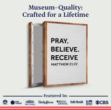 Load image into Gallery viewer, Matthew 21:22 - Pray Believe Receive Faith Sign