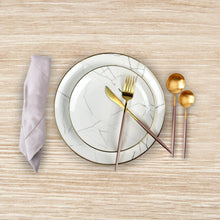 Load image into Gallery viewer, Pink and Gold Obelisk Flatware-20 Pieces