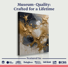 Load image into Gallery viewer, Black and Gold Splash Wall Art