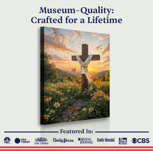 Load image into Gallery viewer, Cross and Flowers Faith Wall Art