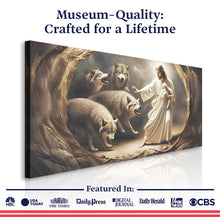 Load image into Gallery viewer, Jesus Protects The Lamb From Wolves Faith Wall Art III