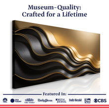 Load image into Gallery viewer, Black and Gold Minimalist Abstract Wall Art IV