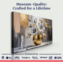 Load image into Gallery viewer, Magnolia Bloom in Gold Abstract Wall Art