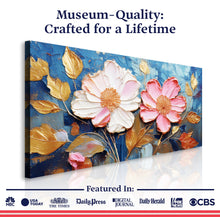 Load image into Gallery viewer, Golden Petals Impasto Wall Art