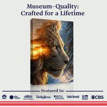 Load image into Gallery viewer, Lion Winter Summer Surrealism Wall Art