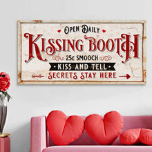Load image into Gallery viewer, Vintage Rustic Kissing Booth Sign IV