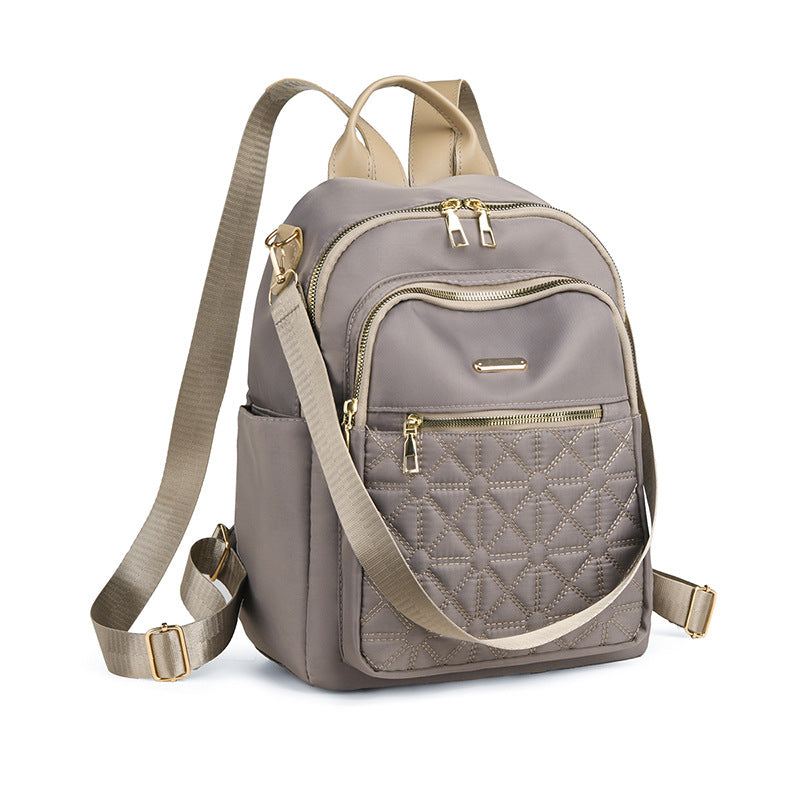 Women's Lightweight Nylon Backpack - High Capacity Travel Bag with Multiple Pockets