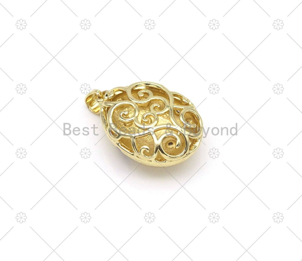 CZ Oval Ball Charm, Sku#JD09