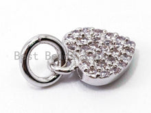 Load image into Gallery viewer, Clear CZ Micro Pave 7x9mm Heart Charm, Sku#Y29