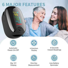Load image into Gallery viewer, Finger Pulse Oximeter – Heart Rate &amp; SPO2 Monitor