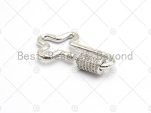 Load image into Gallery viewer, CZ Micro pave Cross Clasp, Gold/Rose gold/Black/Silver, Carabiner Claps, 20x32mm, Fashion Jewelry, sku#H132