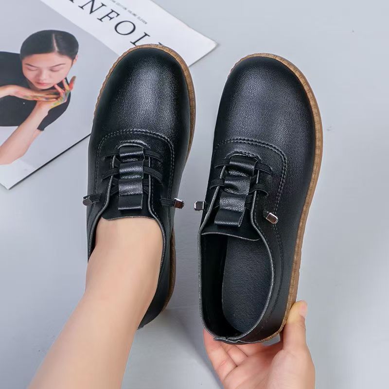 Women's Oxford Flat Shoes – Soft Sole, Non-Slip, Breathable PU Leather