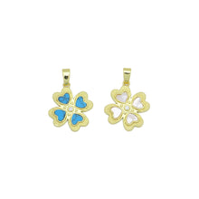 Load image into Gallery viewer, White Pearl Turquoise Stone Gold Clover Charm Pendant, Sku#LX761