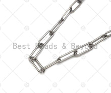 Load image into Gallery viewer, Non-tarnish Stainless Steel Paper Clip Chain, 7x19mm, Antique Silver Color Unfinished Jewelry Chains, Wholesale Chain,sku#A101