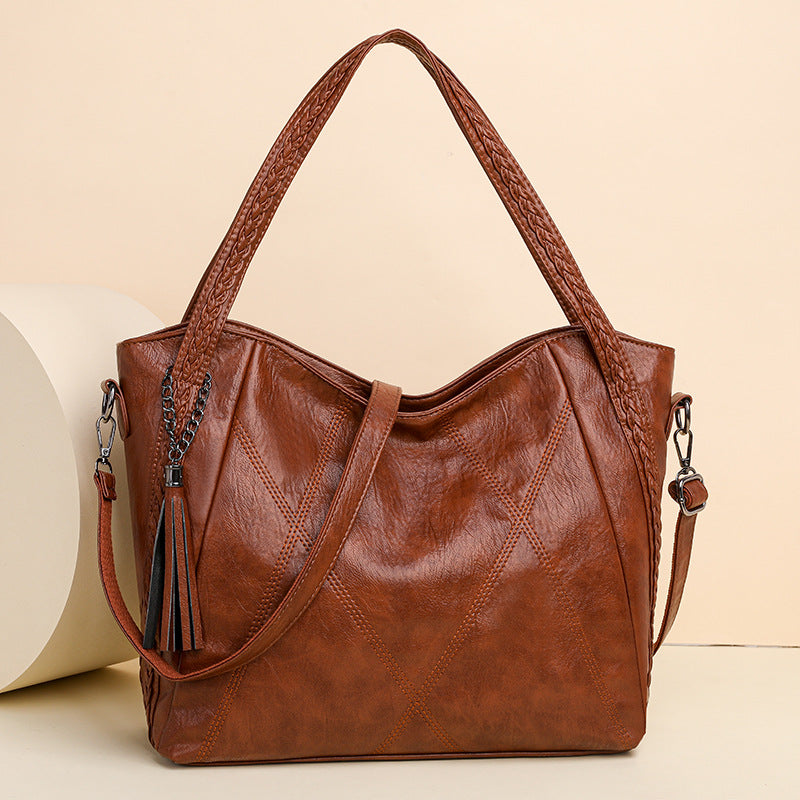 Women's PU Leather Crossbody Tote Bag – Spacious, Minimalist & Versatile
