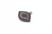 Load image into Gallery viewer, CZ Cobalt Micro Pave Marquise Evil Eyes Pendant, Cubic Zirconia Pendant,32x28mm,sku#F31