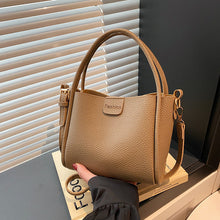 Load image into Gallery viewer, Women's Quilted Bucket Bag with Silk Scarf - PU Leather Crossbody Handbag