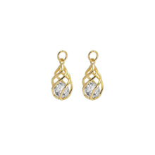 Load image into Gallery viewer, Swirled Teardrop Cage Pendant with Diamond inside, Sku#LX298