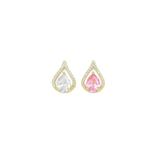 Load image into Gallery viewer, Pink Clear CZ Teardrop Charm/Necklace, Sku#LK926