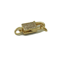 Load image into Gallery viewer, CZ Gold Lobster Oval Heart Clasp, Sku#LD299