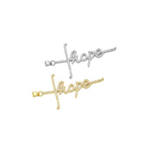 Load image into Gallery viewer, CZ Hope Words On Cross Charm, Sku#LK629