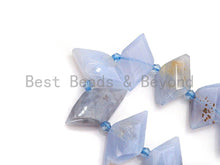 Load image into Gallery viewer, High Quality Natural Blue Chalcedony Horse Eye Shape Beads, Natural Chalcedony beads, 16x30mm, sku#U669