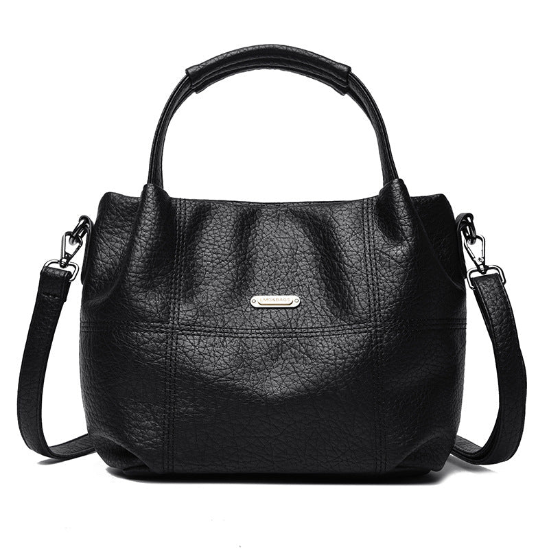 High-Capacity Soft PU Leather Shoulder Bag
