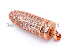 Load image into Gallery viewer, White CZ Micro Pave Bullet Pendant/Charm, sku#L36