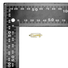 Load image into Gallery viewer, Gold Silver Clear CZ Paperclip Shape Adjustable Ring, Sku#A389