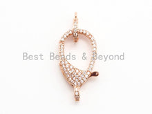 Load image into Gallery viewer, CZ Micro Pave Teardrop Lobster Claw Clasp, H42