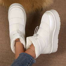 Load image into Gallery viewer, Women's Fleece-Lined Slip-On Short Boots | Warm Cotton Lining, Waterproof PU Upper, Mid Heel