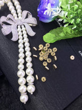 Load image into Gallery viewer, CZ Micro Pave Flower Wheel Spacer Beads, Cubic Zirconia Space pave Beads, 6x2mm/8x2mm, sku#G84
