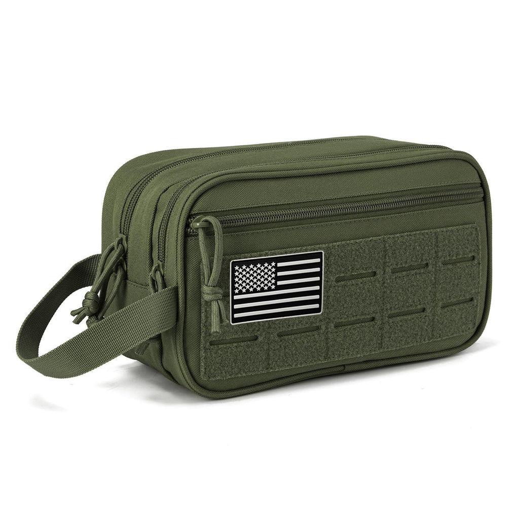 Men's Tactical Toiletry Organizer Bag - Outdoor Travel Makeup Pouch with Multiple Compartments