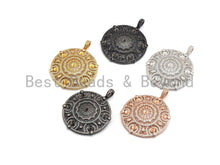 Load image into Gallery viewer, CZ Micro Pave Round Filigree Flower Pendant/Charm, Cubic Zirconia Paved Charm, Necklace Bracelet Focal Pendant, 42x46mm,sku#F632C