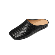 Load image into Gallery viewer, Women's Handwoven Cowhide Mules | Square Toe Slip-On Leather Slides