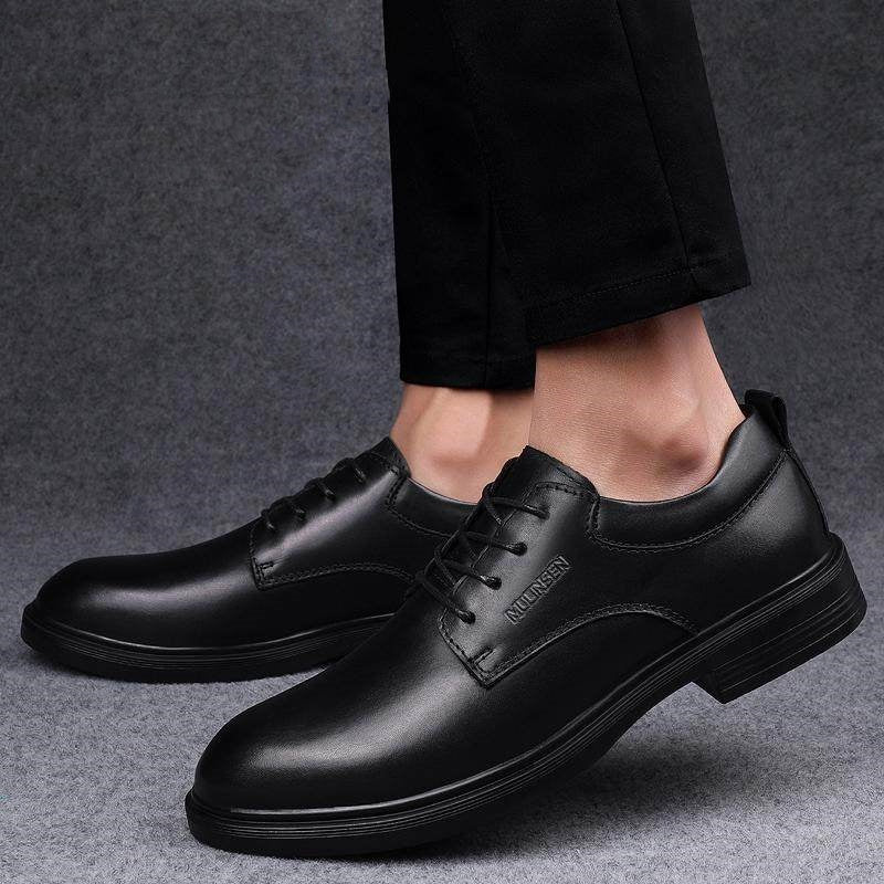 Premium Leather Formal Shoes Men's British Style Extended Sizes 35-53