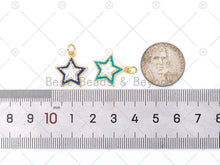 Load image into Gallery viewer, Big CZ Micro Pave 3D Five Ponit Star Enamel Shape Pendant, 18K Gold Filled Star Charm,Necklace Bracelet Charm Pendant, 18x16mm,Sku#F1442