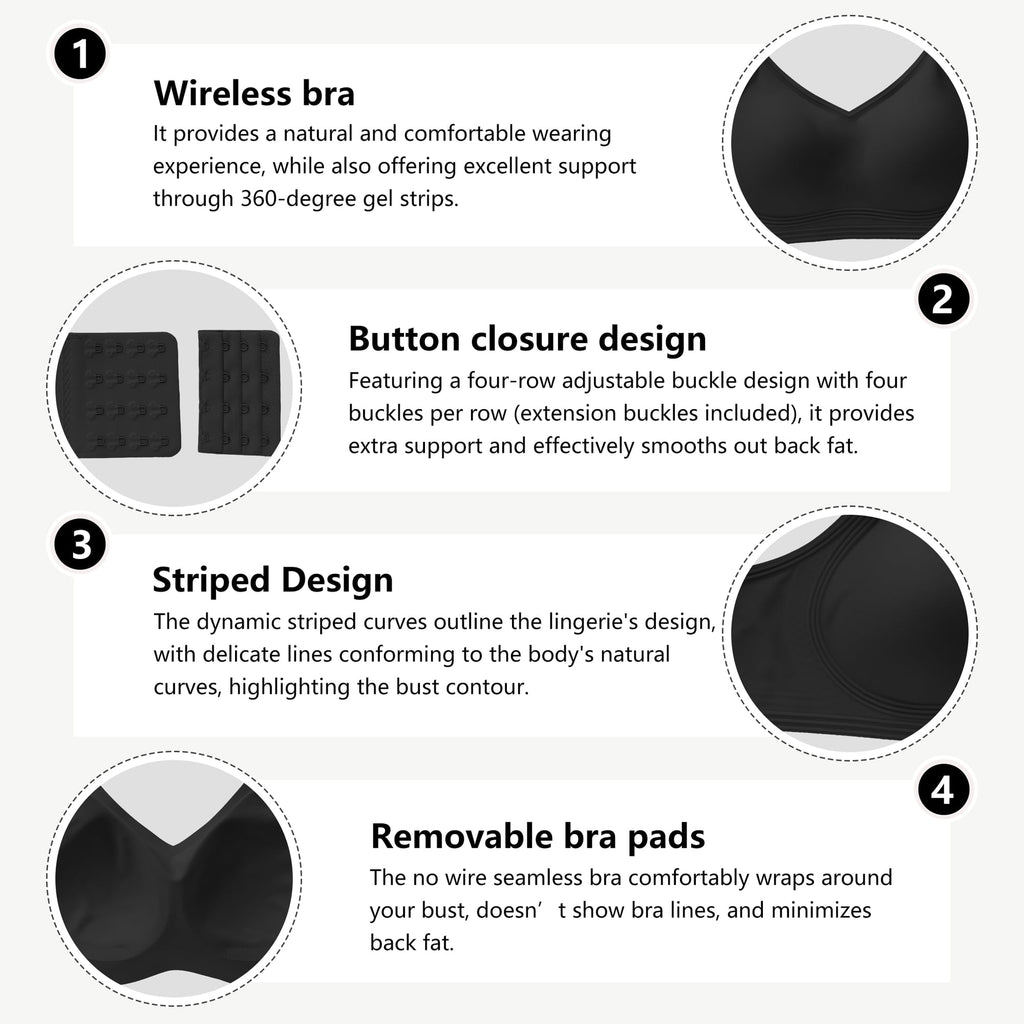 Daystry Womens Seamless Supportive Wireless Bras Push Up Full Coverage Comfortable No Underwire Bras