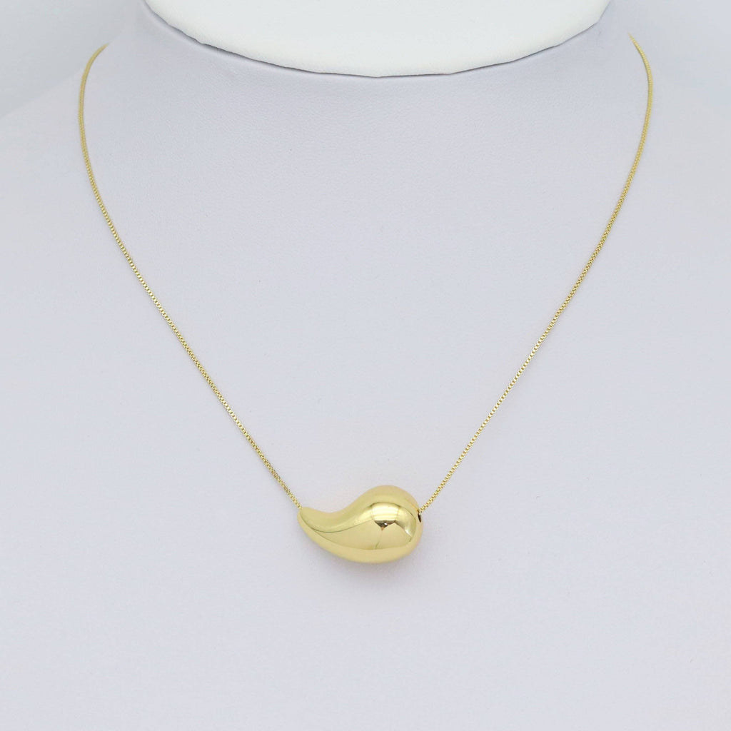 Gold Silver Teardrop Charm Pendant, Sku#JL199