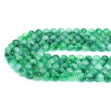 Load image into Gallery viewer, Green Jade Round Smooth Beads, Sku#U2017