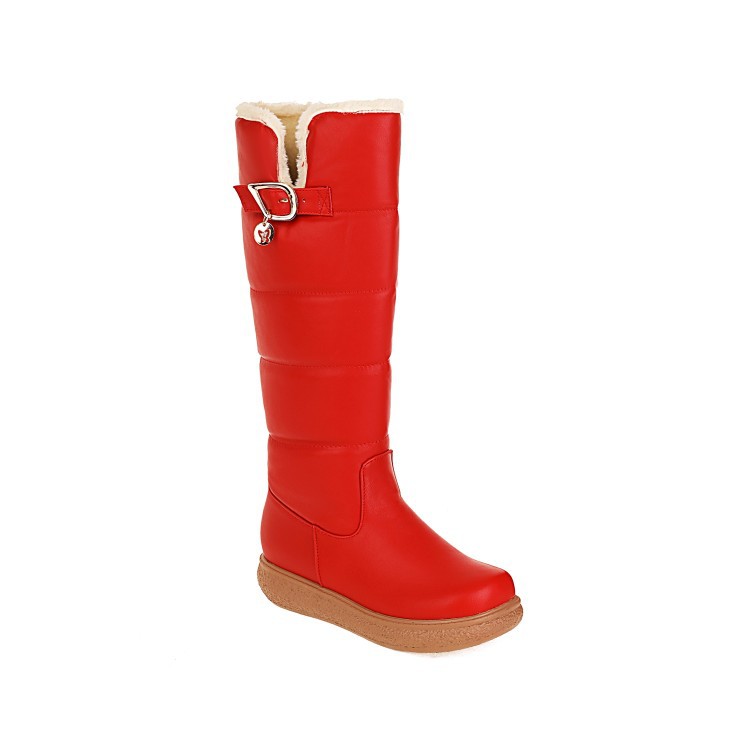 Women's Fleece-Lined High Boots - Warm Winter Boots with Side Zipper