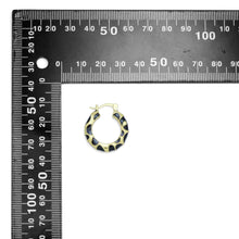Load image into Gallery viewer, Black Enamel Round Hoop Earrings, Sku#A298