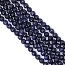 Load image into Gallery viewer, Blue Goldsstone Round Faceted Beads, Sku#U1791
