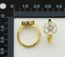 Load image into Gallery viewer, Large CZ Flower Adjustable Ring, Sku#LD265