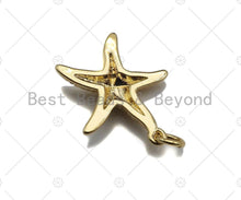 Load image into Gallery viewer, CZ Micro Pave Starfish Pendant, Cubic Zirconia Starfish Pendant Charm for Necklace Bracelet Earrings Making, 19x22mm,sku#L359
