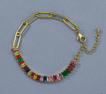 Load image into Gallery viewer, Mixed Baguette CZ Chain Bracelet, sku#LD295