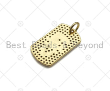 Load image into Gallery viewer, Gold Filled CZ Micro Pave You Me Heart On Rectangle Shape Pendant, 18K Gold Filled Charm, Love Necklace Bracelet Charm,11x18mm,Sku#LK330